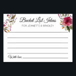 バケットリストアイディア秋秋の結婚式カード テーブルナンバー<br><div class="desc">これらの美しパーソナライズされたいバケットリストカードはあなたの結婚式のレセプションやブライダル/カップルのシャワーに完璧な賛辞になるだろう。このデザインは、バーガンディの水色の花と宇宙を備え離れて、ゲストは彼らの場所や活動のバケットリストのアイディアを彼らの生涯で行う。</div>