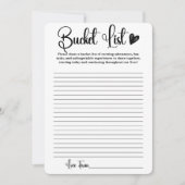 バケットリストブライダルシャワーゲーエレガントム 招待状 (正面)