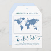 バケットリスト旅行アドバイスラベルシェイプカードブルー (正面/裏面)