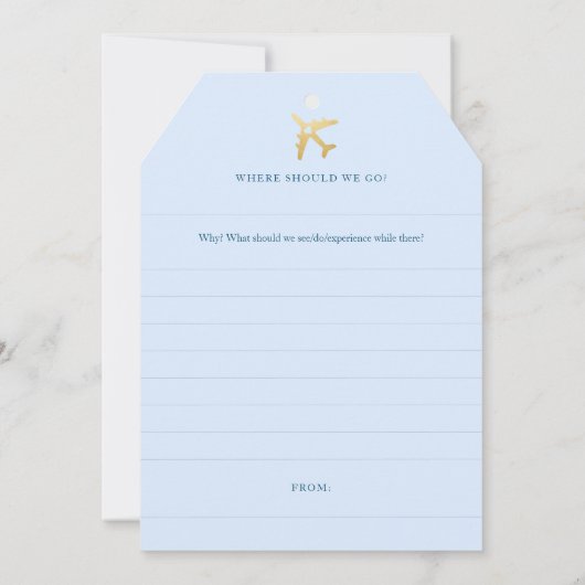 バケットリスト旅行アドバイスラベルシェイプカードブルー (裏面)