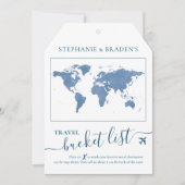 バケットリスト旅行アドバイスラベルシェイプカードブルー (正面)