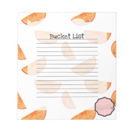 バケットリスト、かわいいオレンジ ノートパッド