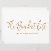 「バケットリスト」ウェディング おしゃれなゴールドローズサイン 招待状 (正面/裏面)