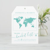 バケットリスト トラベル アドバイス タグ シェイプ カード ターコイズ (スタンド正面)
