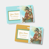 バケット付きセントフロリアン(空澄ん間、M 019) バッジ (表裏)