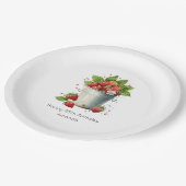 バケット誕生日で摘んだ新鮮なイチゴ ペーパープレート (アングル)