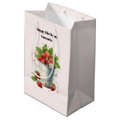 バケット誕生日で摘んだ新鮮なイチゴ ミディアムペーパーバッグ (裏面アングル)