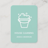 バケッモダントミニマルロゴハウス清掃用メイド 名刺 (正面)