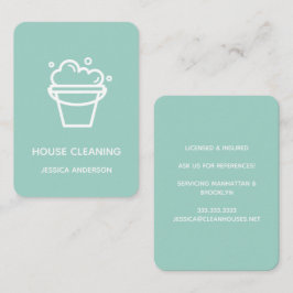 バケッモダントミニマルロゴハウス清掃用メイド 名刺