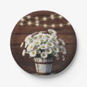 バケッ素朴トデイジーイン開花ベビーシャワー ペーパープレート (正面)