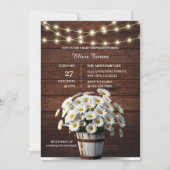 バケッ素朴トデイジーイン開花ベビーシャワー 招待状 (正面)