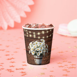 バケッ素朴トデイジーイン開花ベビーシャワー 紙コップ