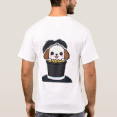 バケツいっぱいのTシャツかわいいキャラクターの犬 Tシャツ (裏面)