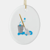 バケツおよびモップ セラミックオーナメント (右)