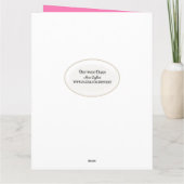 バケツにピンクと黄色のチューリップの名前の日 カード (裏面)