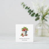 バケツに入ったイチゴ スクエア名刺 (スタンド正面)