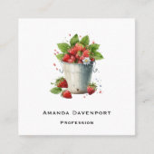 バケツに入ったイチゴ スクエア名刺 (正面)