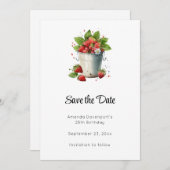 バケツに入ったイチゴ セーブザデート (正面/裏面)