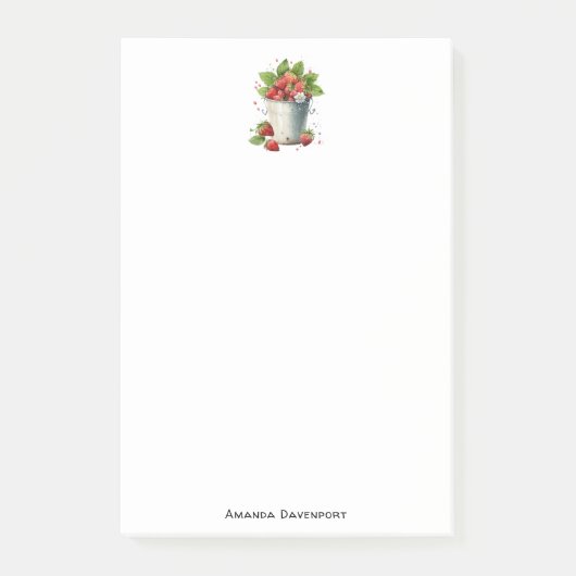 バケツに入ったイチゴ ポストイット (正面)