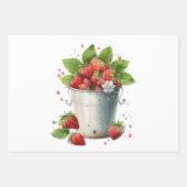 バケツに入ったイチゴ ラッピングペーパーシート (正面)