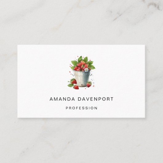 バケツに入ったイチゴ 名刺 (正面)