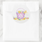 バケツに入った色のイースターエッグ ラウンドシール (バッグ)
