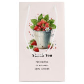 バケツに入れた新鮮なイチゴありがとう スモールペーパーバッグ (裏面)