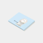 バケツの中のかわいい青い庭のハリネズミ ポストイット (アングル)