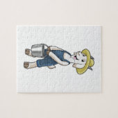 バケツを持つ農家としてのヤギ ジグソーパズル (横)