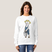 バケツを持つ農家としてのヤギ スウェットシャツ (正面フル)