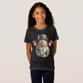 バケツを頭にのせた雪だるま、クリスマス、作者 Na Tシャツ (正面フル)