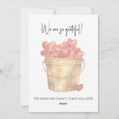 バケツオブクリスマスリース付きホリデークリスマスハート シーズンカード (裏面)