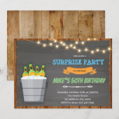 バケツビール誕生日招待状 招待状 (正面/裏面)