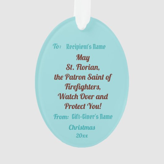 バケツ付きセント澄んフロリアン(空、M 19)アクリル オーナメント (裏面)