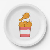 バケツ付きフライドチキン ペーパープレート (正面)