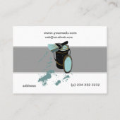 バケツ及びブラシの青いペンキのモダンな塗装業者 名刺 (裏面)