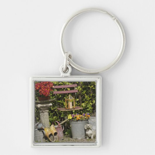 バケツ、くつ、花、ザーンス·シャンズ。 キーホルダー (正面)