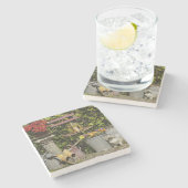 バケツ、くつ、花、ザーンス·シャンズ。 ストーンコースター (横)