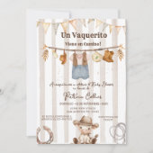 バケリトスペインのカウボーイクロットラインベビーシャワー 招待状 (正面)