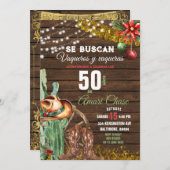 バケロスペインのサボスクリスマス50アニョス誕生日 招待状 (正面/裏面)