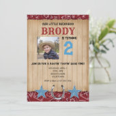 バケローカウボーイをテーマにした誕生日招待状 招待状 (スタンド正面)