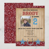 バケローカウボーイをテーマにした誕生日招待状 招待状 (正面/裏面)