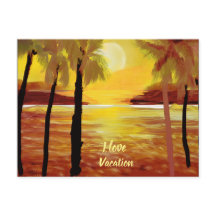 バケーションの夕焼けと海とパームツリーが大好き