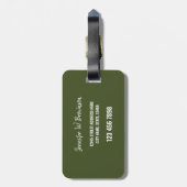 バケーションアルパカマイバッググリーン ラゲッジタグ (裏面縦)