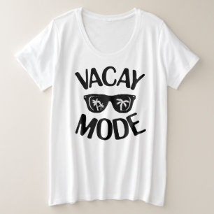 バケーションアートバケーションモードワード文字アートエプロン プラスサイズTシャツ