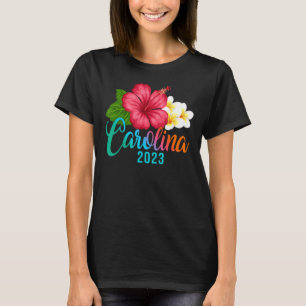 バケーションカロライナ熱帯ハイビスカスフラワー Tシャツ