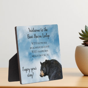 バケーションキャビンベアーロッジホームWIFI情報P フォトプラーク