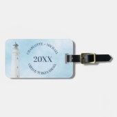 バケーションクルーズの名前の年のライトハウス ラゲッジタグ (正面横)