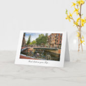 バケーショングッドラックアムステルダム運河クロス カード (黄色い花)