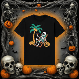 バケーションスケルトン | ビーチハロウィンパーティー Tシャツ
